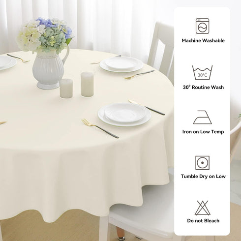 Romanstile Round Waterproof Tablecloth, Stain Resistant Washable Table Cloths Wrinkle Free Polyester Table Covers for Kitchen Dining Party Wedding...
