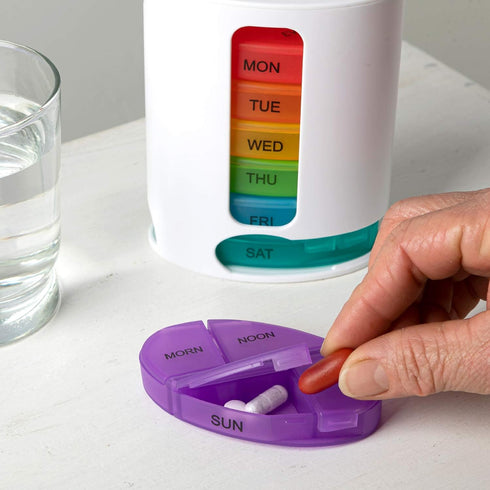 Deke Home - Stackable Pill Organizer, 4 Times a Day Weekly Pill Box, 7 Day Medicine Dispenser, Pill Container for Vitamin, Supplement, Durable Har...