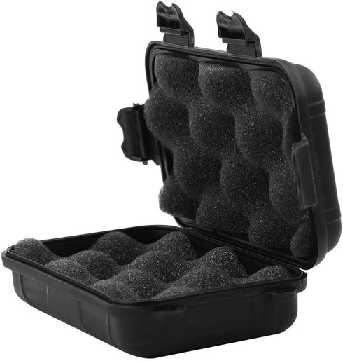 Waterproof Hard Case, Waterproof Shockproof Outdoor Survival Storage Carry Box, Universal Sealed Container Box with Foam(Black, S)...