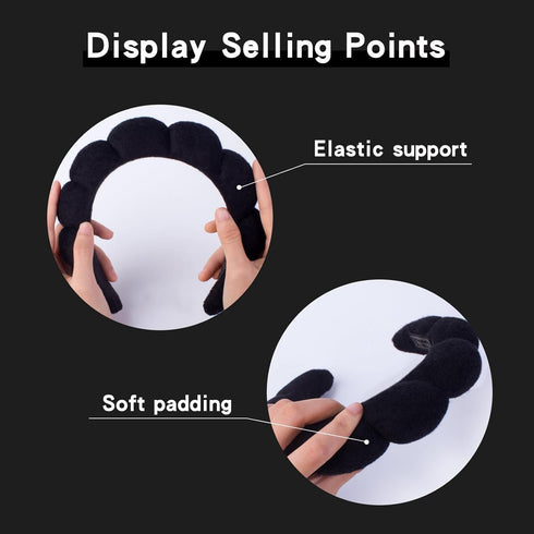 Spa Headbands for Washing Face or Facial, Set of 2 Skincare Headbands, Bubble Skincare Headbands Drunk Elephant Terry Cloth Puffy Headbands for Sh...