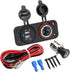 MMOBIEL Universal Waterproof Two Hole USB Charger Power Socket 12V-24V 5V 2.1A and Cigarette Lighter incl Wiring Kit......