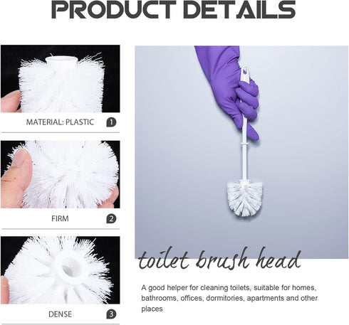 3pcs Bowl for Tools Plastic Household Replacement Cleaners Round Accessories Heads Durable Head Home Scrubber Brush Hotel Cleaning System Bathroom...