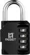 RESET-060 4 Digit Combination Lock Outdoor Padlock for School Gym Sports Locker Fence Toolbox Gate Suitcase Hasp Black...
