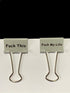 Funny Curse Clips Office Binder Clips, F**ck You, FML, and More, Vulgar Yet Funny, Uncensored, 8 Clips Per Pack, 4 Different Phrases 25mm and 32mm...