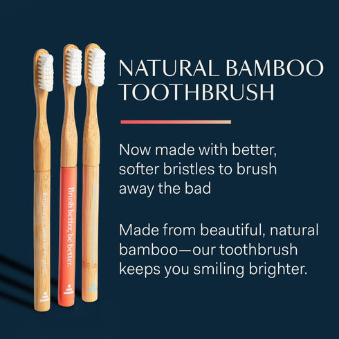 Better & Better Natural Bamboo Toothbrush | Soft Bristles | 100% Plant-Based | Reusable Handle and Replaceable Brush Head | Eco-Friendly, Zero Pla...