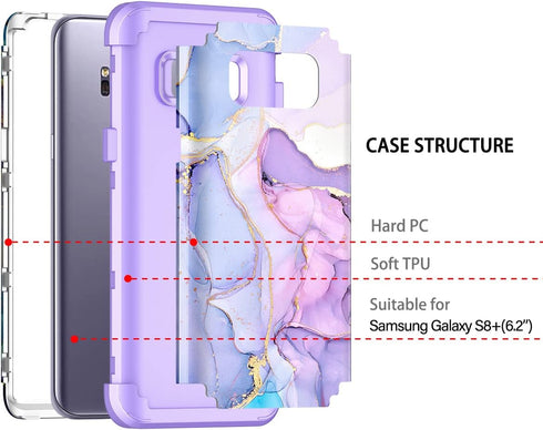 Miqala for Galaxy S8 Plus Case,Glow in The Dark Three Layer Heavy Duty Shockproof Full Body Protection Hard Plastic Bumper+Soft Silicone Case for ...