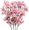 4Pcs Fake Cherry Blossom Flowers 15.7" Artificial Silk Cherry Peach Blossom Branches Spring Faux Japanese Floral Arrangements for Home Party Weddi...