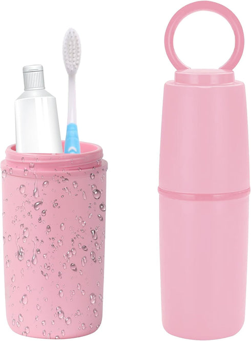 Toothbrush Holders Travel, Detachable 3 in 1 Travel Toothbrush Case, Plastic Bathroom Countertop Organizer Compartment, Vanity Organizer Tray, Cou...