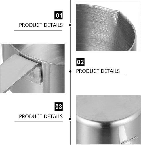 Amosfun Stainless Steel Saucepan Butter Melting Pot Milk Heating Pot with Dual Spouts and Long Handle 60ml Stove Top Sauce Pan for Coffee Milk But...