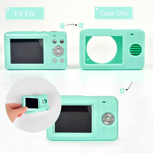 Digital Camera Silicone Case Compatible with CAMKORY/for Lecran/for VAHOIALD/for AiTechny FHD 1080P Kids Camera, Soft Lightweight Protective Sleev...