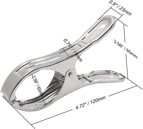 Outdoor Heavy Duty clothespins 10 Pack Large Stainless Steel Quilt Clips,Beach Towel Clips,Curtain Clamps,Rubber Tipped Metal Clothes...
