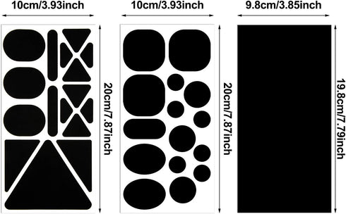 9 Sheets 96 Pcs Nylon Repair Patches Self Adhesive Patch Different Size and Shapes Clothes Waterproof Lightweight Clothing Fabric Repair Patch for...