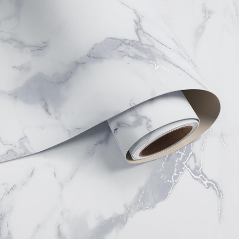 VaryPaper Matte Grey White Marble Contact Paper Peel and Stick Countertop Vinyl Wrap Waterproof Marble Wallpaper for Kitchen Bathroom Counter Top ...