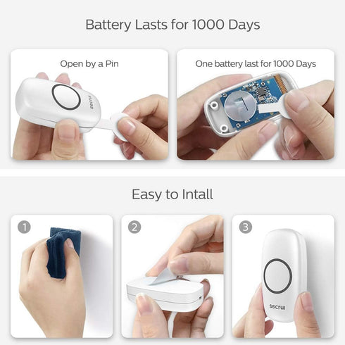 SECRUI Wireless Doorbell, Door Bell Ringer Wireless 1000 Feet with 5 Volume Levels, Waterproof and dustproof, 32Chimes & LED Flash, for Home Class...