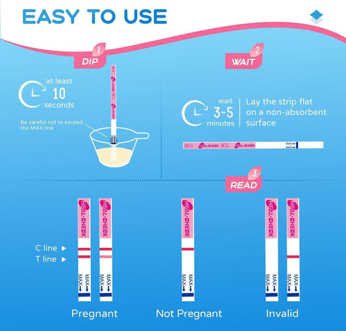 Pregnancy Tests with Cup, HEAL-CHECK Bulk Pregnancy Test Strips for Home Detection, Over 99% Accuracy, Individually Wrapped, Extra-Wide 5mm HCG Te...