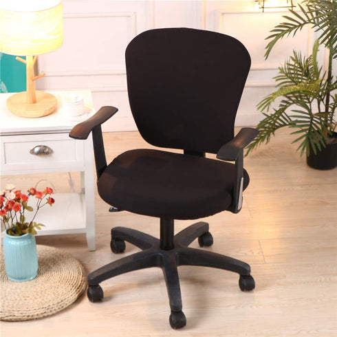 Computer Office Chair Cover - Split Protective & Stretchable Cloth Polyester Universal Desk Task Chair Chair Covers Stretch Rotating Chair Slipcov...