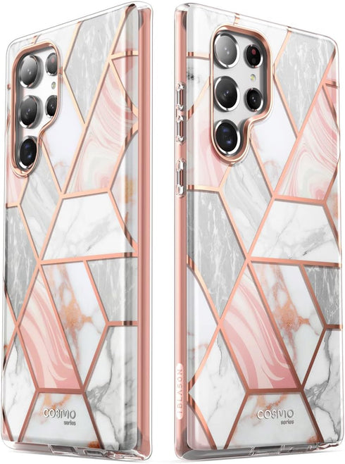 i-Blason Cosmo Series for Samsung Galaxy S22 Ultra 5G Case (2022 Release), Slim Stylish Protective Case With Built-in Screen Protector (Marble)...