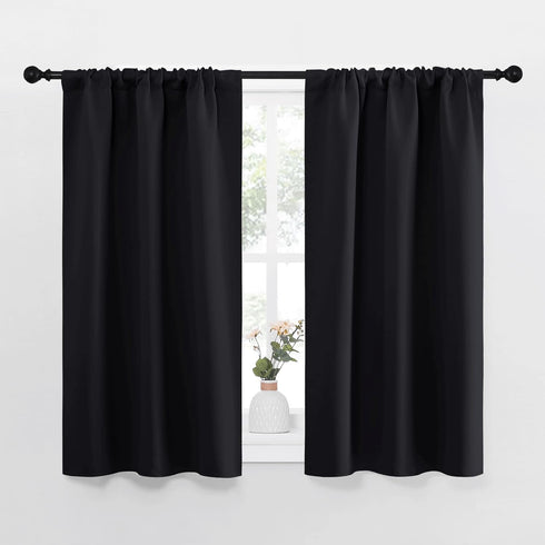 NICETOWN Halloween Black Out Curtain Panels for Kitchen - Energy Smart Decoration Thermal Insulating Blackout Drapes/Draperies for Small Window (2...