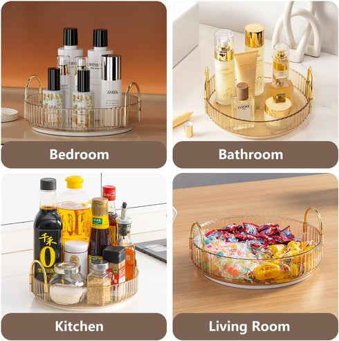 Rotating Makeup Organizer for Vanity, Spinning Cosmetics Storage for Bathroom Countertop, Skincare Holder Rack for Facial Cream, Perfume, Lotion, ...