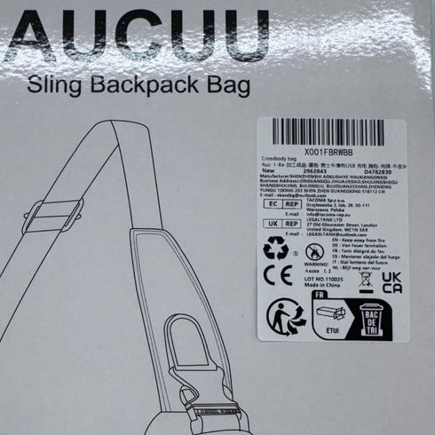 Sling Backpack with USB Charging Port, Chest Bag Crossbody Daypack Shoulder Bag for Men, Hiking, Cycling, Travel...