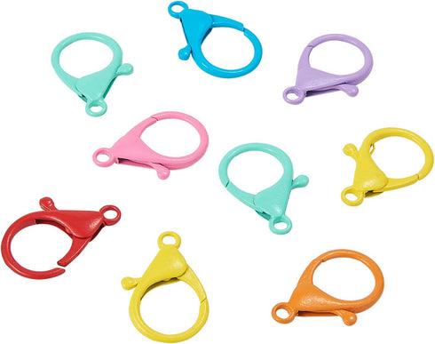 LiQunSweet 35 Pcs 7-Colors Iron Lobster Claw Clasp Hard Hook Lanyard Snap Clips DIY Accessories Hardware for Crafts Bags Keychains Jewelry Making ...