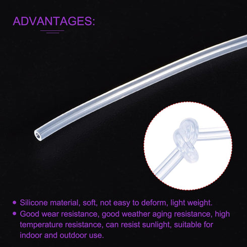 DMiotech 1mm ID 2mm OD 0.5mm Thick 10 Feet Clear Silicone Tube Industrial Silicone Tubing for Water Air Pump...