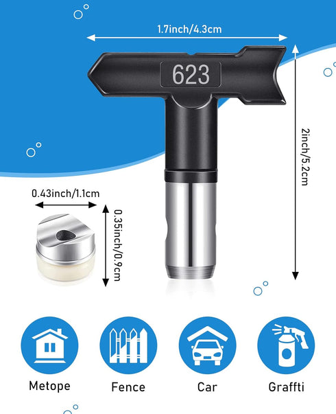 Spray Nozzle Spray tip Reversible Spray tips Airless Paint Sprayer Nozzle Tips Airless Paint Spray Machine Parts for Homes Buildings Garden Decks ...