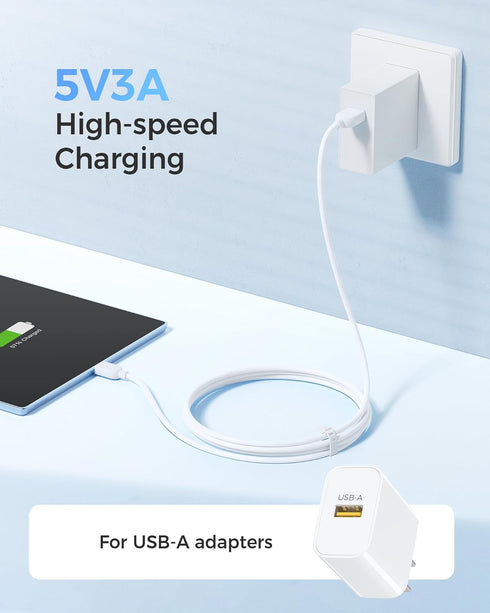 Cable Matters 3-Pack Extreme Flexible USB A to USB C Cable 6ft in White, Support Apple CarPlay, Android Auto, USB to USB C Charging Cable for iPho...