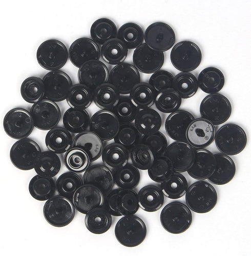 100 Sets KAM Snaps Buttons, BetterJonny Size 20 T5 Glossy Round Resin Plastic Buttons Fasteners Punch Poppers for Cloth Diaper/Bibs/Nappies...