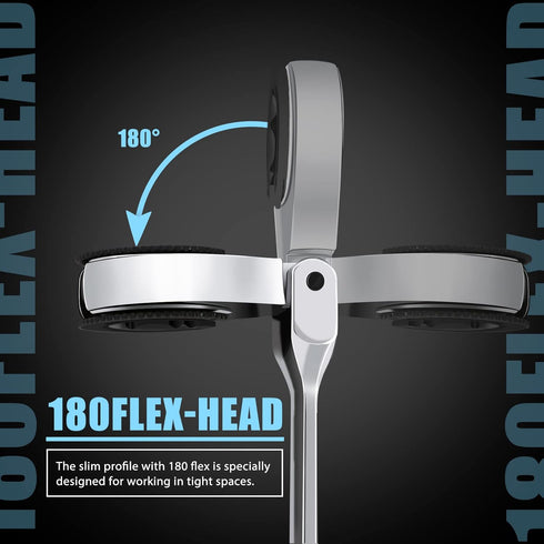 1PCS 18mm Open Flex-Head Ratcheting Wrench, Metric Ratcheting Spanner with 74 Teeth, Chrome Vanadium Steel Tubing Ratchet Spanner...