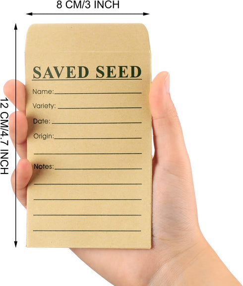 120 Pcs Seed Envelopes Resealable, 4.7 x 3.15 Inch Seed Packet Envelopes with Printed Self Sealing Seed Saving Envelopes for Flower Vegetable Seed...