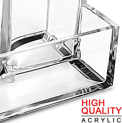 Pen Holder, Clear Acrylic Pen Holder for Desk, Makeup Brush Storage Organizer, Modern Desk Organizer for School, Home and Office....