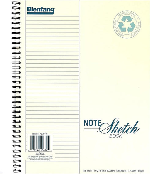 Bienfang Notesketch Paper Pad, Verically-Lined, 64 Pages, 8.5-Inch by 11-Inch...