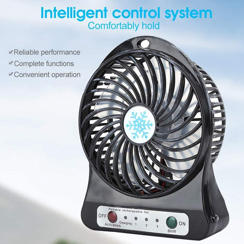 CCYLEZ Mini Table Fan,3 Speed Adjustable Baby Bed Car Seats Fan,USB Rechargeable battery Operated Small Fan Circulator,for Summer Gift(Black)...