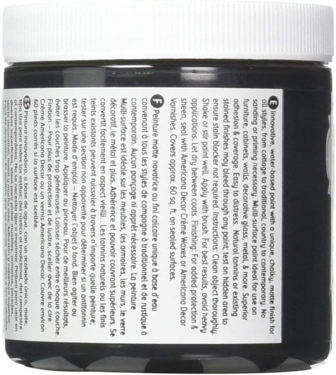 DecoArt Americana Chalky Finish Paint 8oz, Carbon,Gray...