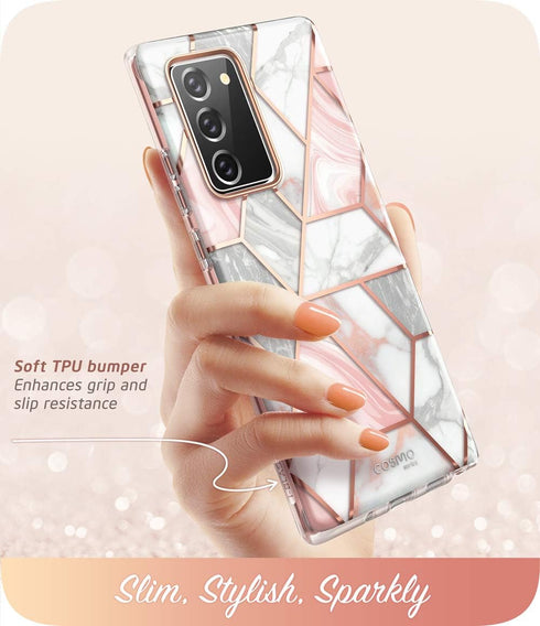 i-Blason Cosmo Series Case Designed for Galaxy Note 20 5G 6.7 inch (2020 Release), Protective Bumper Marble Design Without Built-in Screen Protect...