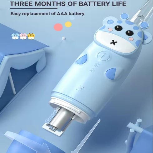 Os 101 Kids Battery Power Electric Toothbrush, with 2 Soft Brush Heads and 1 AAA Battery, Silicone Deer Design, Included 7 Colors Light, Ipx7 Wate...