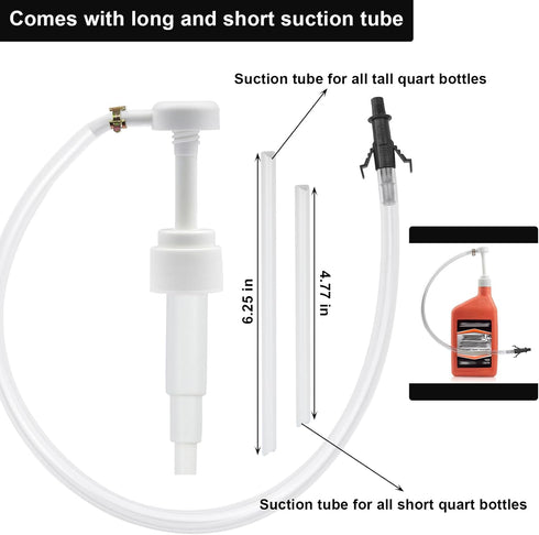 Fluid Pump for Standard Quart Bottles, 3rd Hand Adapter, Transfer Gear Oil Transmission and Differential Fluid...