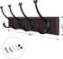 SONGMICS Wooden Wall Mounted Coat Rack 16 Inch Rail with 4 Metal Hooks for Entryway Bathroom Closet Room Dark Brown...