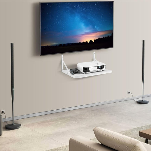 Projector Shelf,Projector Wall Mount Floating Shelf, Projector Stand,Projector Rack Holder,Projector Mount,Router Shelf Modem Cable Box Shelf for ...