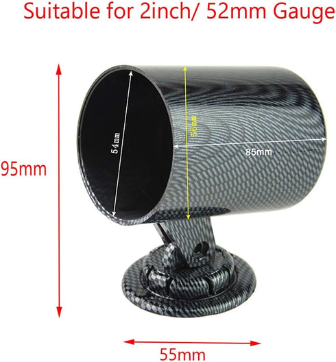 ESUPPORT Carbon Fiber 2" 52mm Heavy Duty Universal Single Hole Dash Dashboard Car Auto Motor Gauge Pod Mount Holder...