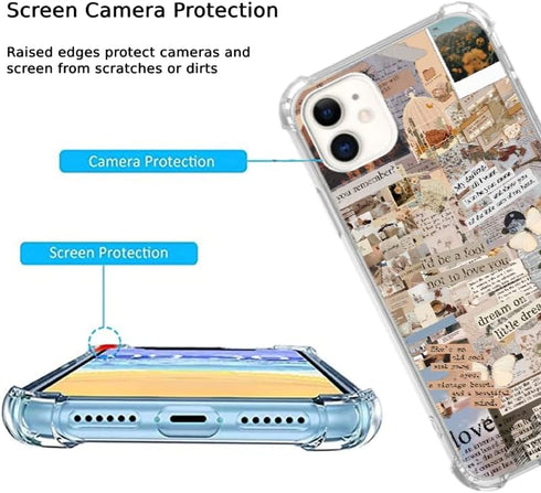 Vintage Collage Aesthetic Case Compatible with iPhone 11, Newspaper Quotes Case for Girl Women Men, Unique Soft TPU Bumper Case Cover...