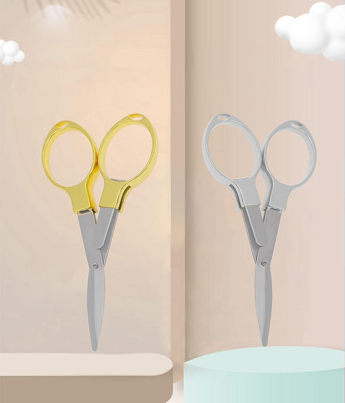 2 Pcs Small folding scissors small portable travel sewing scissors stainless steel telescopic scissors Fish line scissors Alloy scissors...