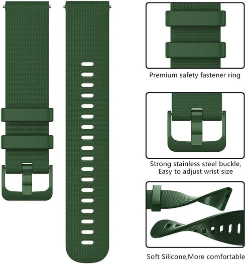 ISABAKE Compatible Vivoactive 3 Band 20mm Strap Soft Silicone Vivoactive 3 Wristband Replacement Band for Venu Sq/Galaxy Active 2/Forerunner 245/6...