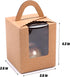 50 Pcs Kraft Paper Cupcakes Boxes,Portable Single Individual Cupcake Gift Boxes with Window Inserts Handle for Wedding Candy Boxes (Kraft)...