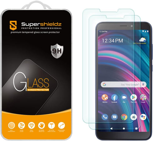 Supershieldz (2 Pack) Designed for BLU View 3 (B140DL) Tempered Glass Screen Protector, Anti Scratch, Bubble Free...