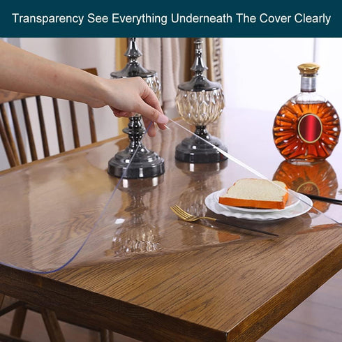 Small Office Desk Protector Mat Clear Table Protector Plastic Table Cloths PVC Night Stand Table Cover Mat Shelf Surface Protection Crystal Childr...