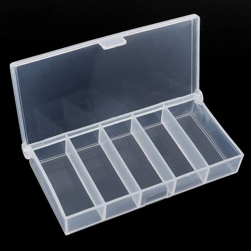 OriGlam 9.5cm / 3.74inch 5 Grids Clear Plastic Organizer Box Storage Container Box, Storage Clear Jewelry Box, Plastic Bead Storage Container Orga...