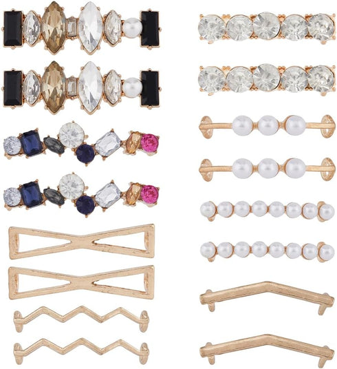 SUPERFINDINGS 16Pcs 8 Styles DIY Shoelace Decorations Charms for Sneakers DIY Pearl Rhinestones Shoelace Accessory Fashion Shoes Clips for Women G...