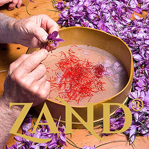 Zand Persian Saffron Threads – 2 Grams Premium Grade A Organic Pure Saffron Spice Thread for Cooking Basmati Rice, Paella, Risotto and More – in D...